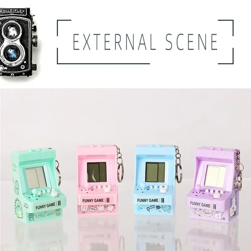 Portable Mini Pocket Keychain Ring Built-in 26 Retro Classic Games Electronic Handheld Game Console for Kid's Toy Gaming Machine thumbnail 2
