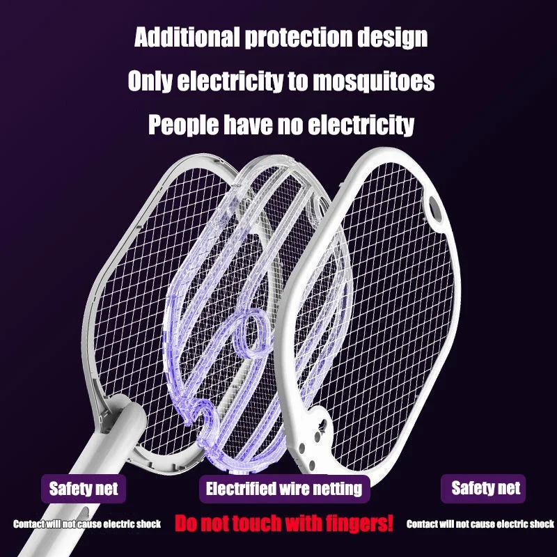 Upgraded 3000V Mosquito Swatter with TYPE-C Charging, 3 in 1 Electric Mosquito Swatter, Mosquito Killer Lamp thumbnail 5
