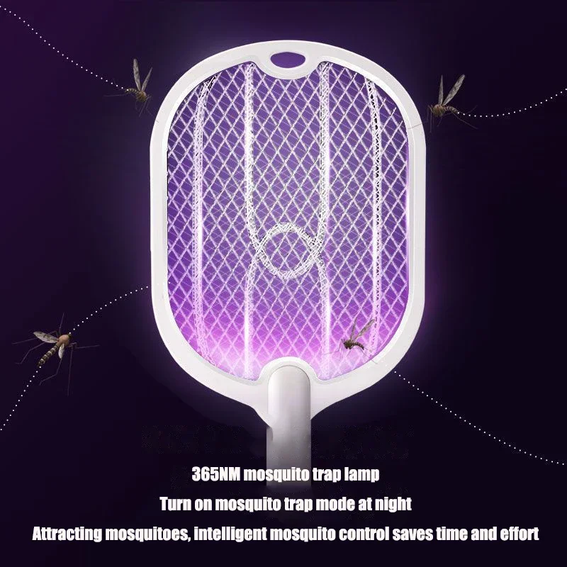 Upgraded 3000V Mosquito Swatter with TYPE-C Charging, 3 in 1 Electric Mosquito Swatter, Mosquito Killer Lamp thumbnail 3