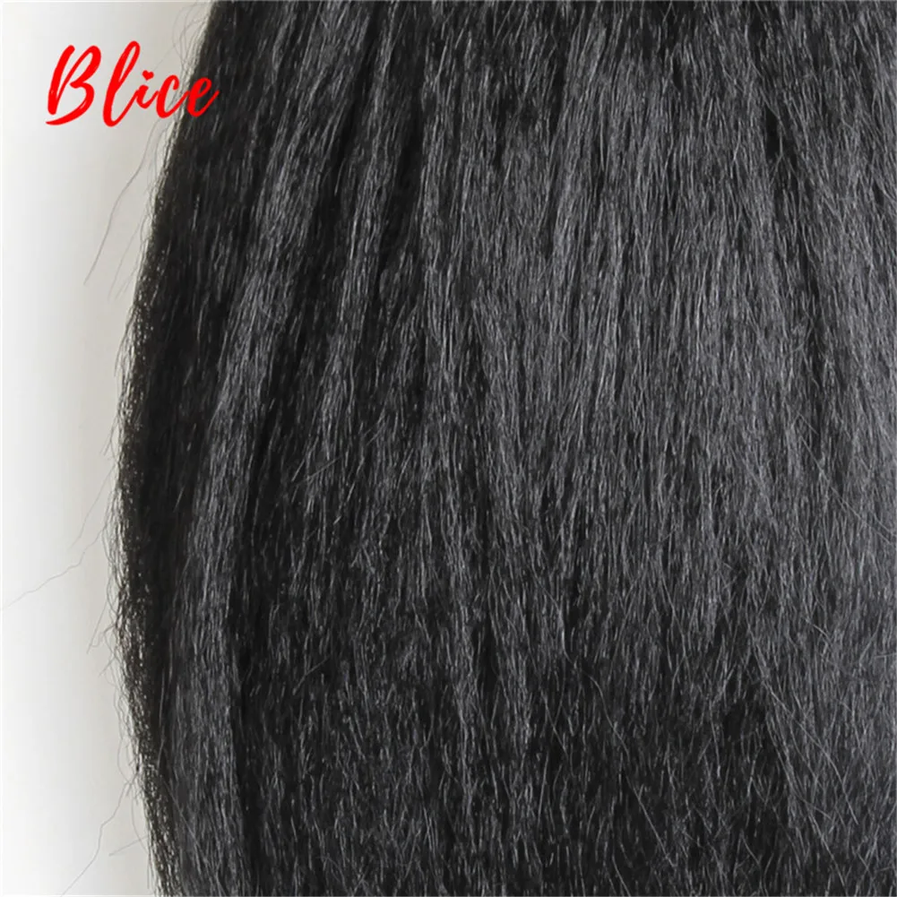 Blice Synthetic Hair Extensions Kinky Straight Weaving 12-30Inch  Natural Black Hair Bundles For Women All Color Available 1Pcs thumbnail 3