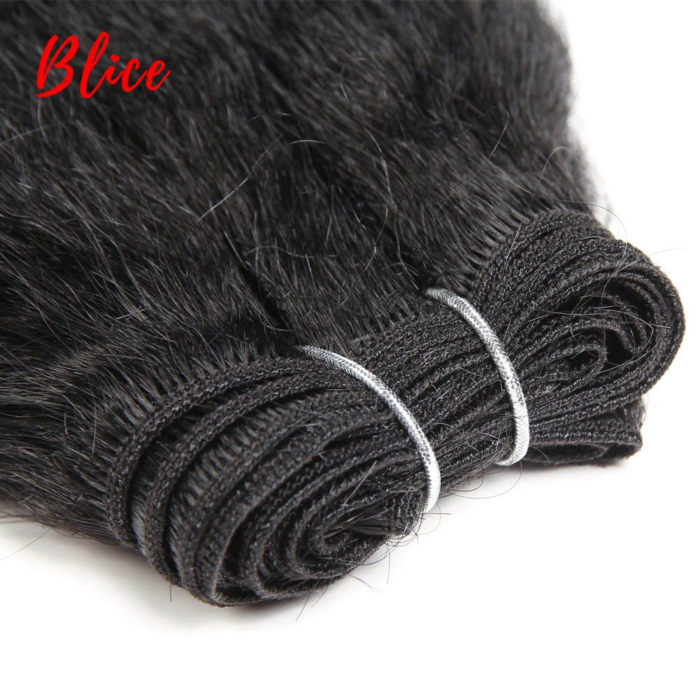 Blice Synthetic Hair Extensions Kinky Straight Weaving 12-30Inch  Natural Black Hair Bundles For Women All Color Available 1Pcs thumbnail 2