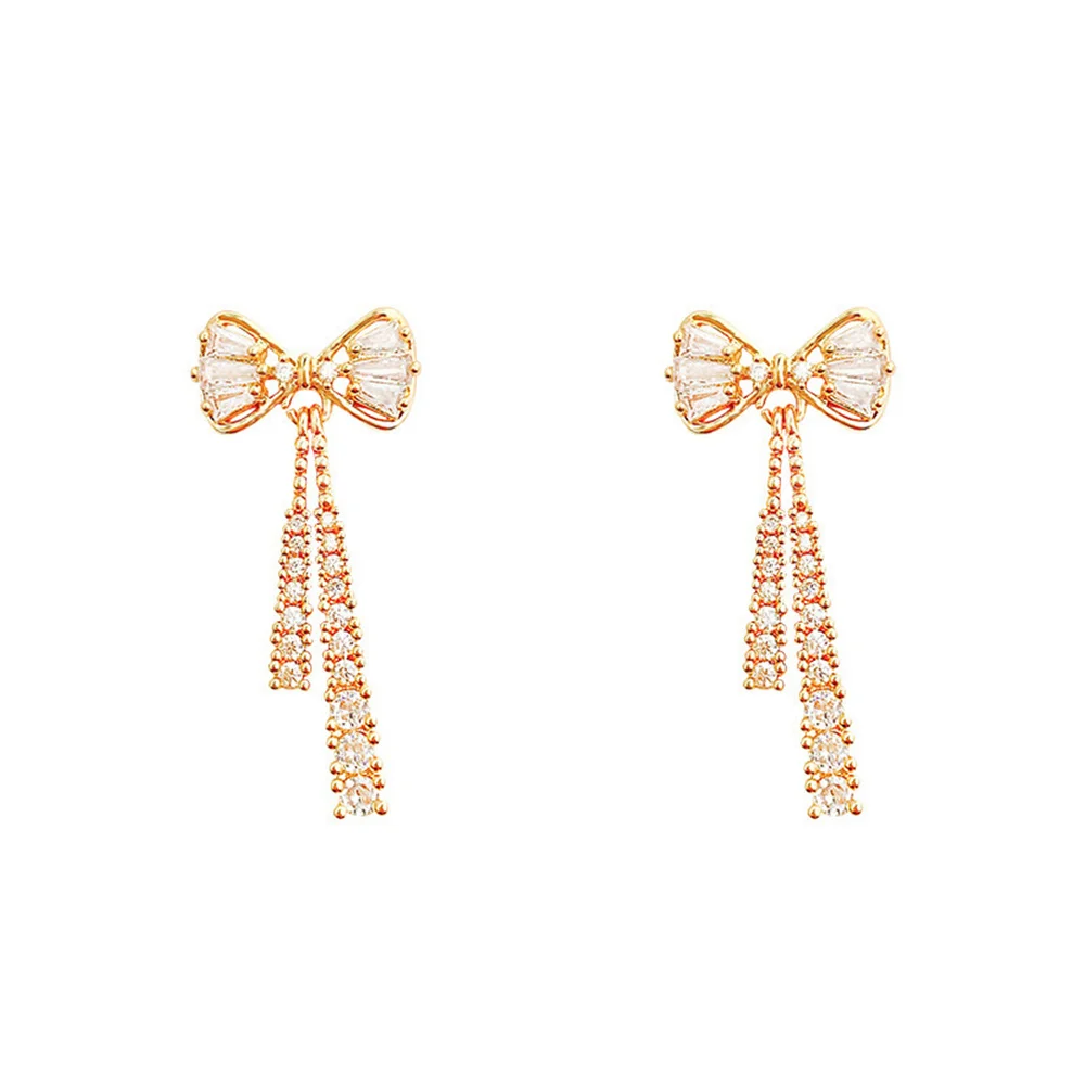 Fashion Bow Crystal Zircon Earrings For Women Trendy Party Jewelry Ear Accessories Valentine's Day Gift thumbnail 6