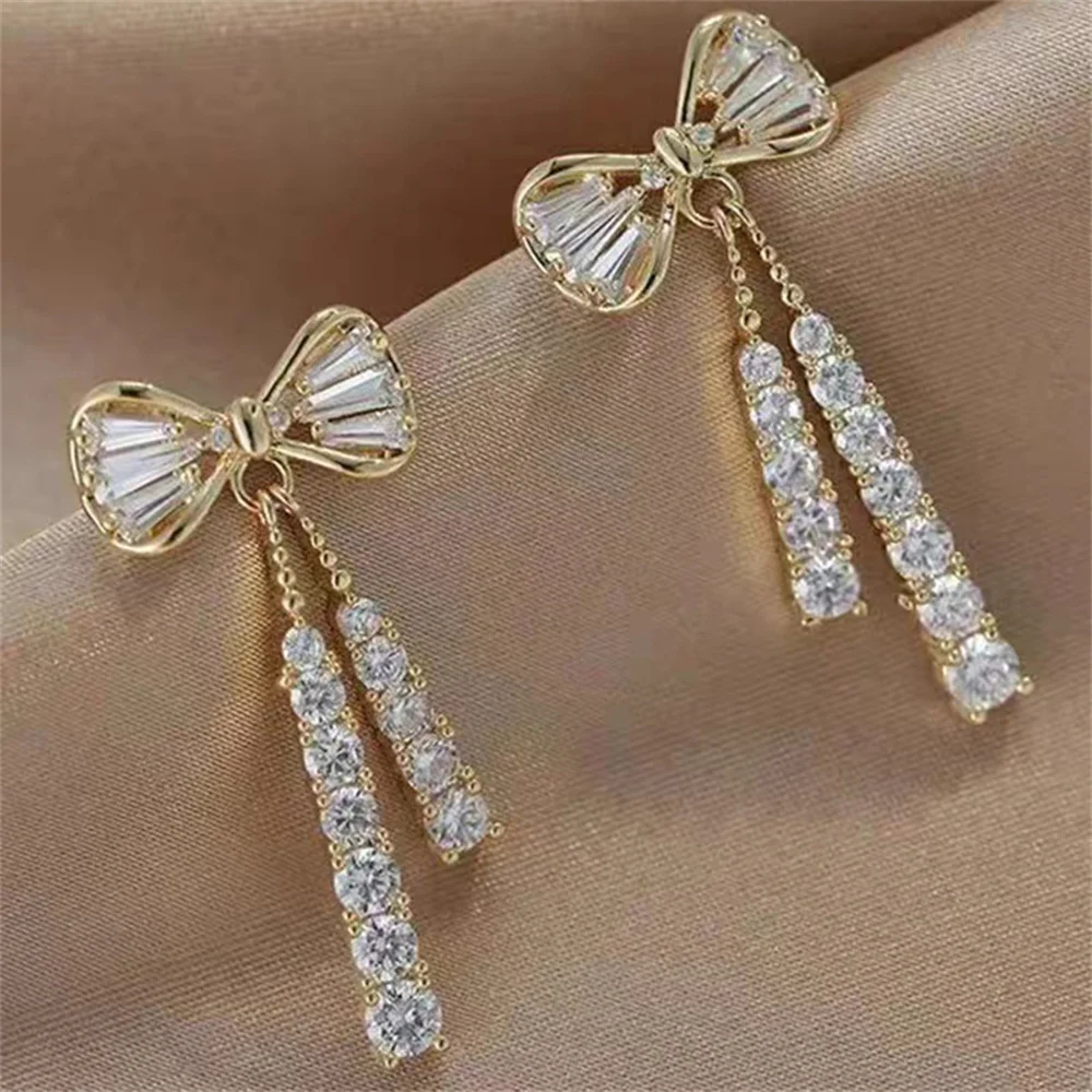 Fashion Bow Crystal Zircon Earrings For Women Trendy Party Jewelry Ear Accessories Valentine's Day Gift thumbnail 5