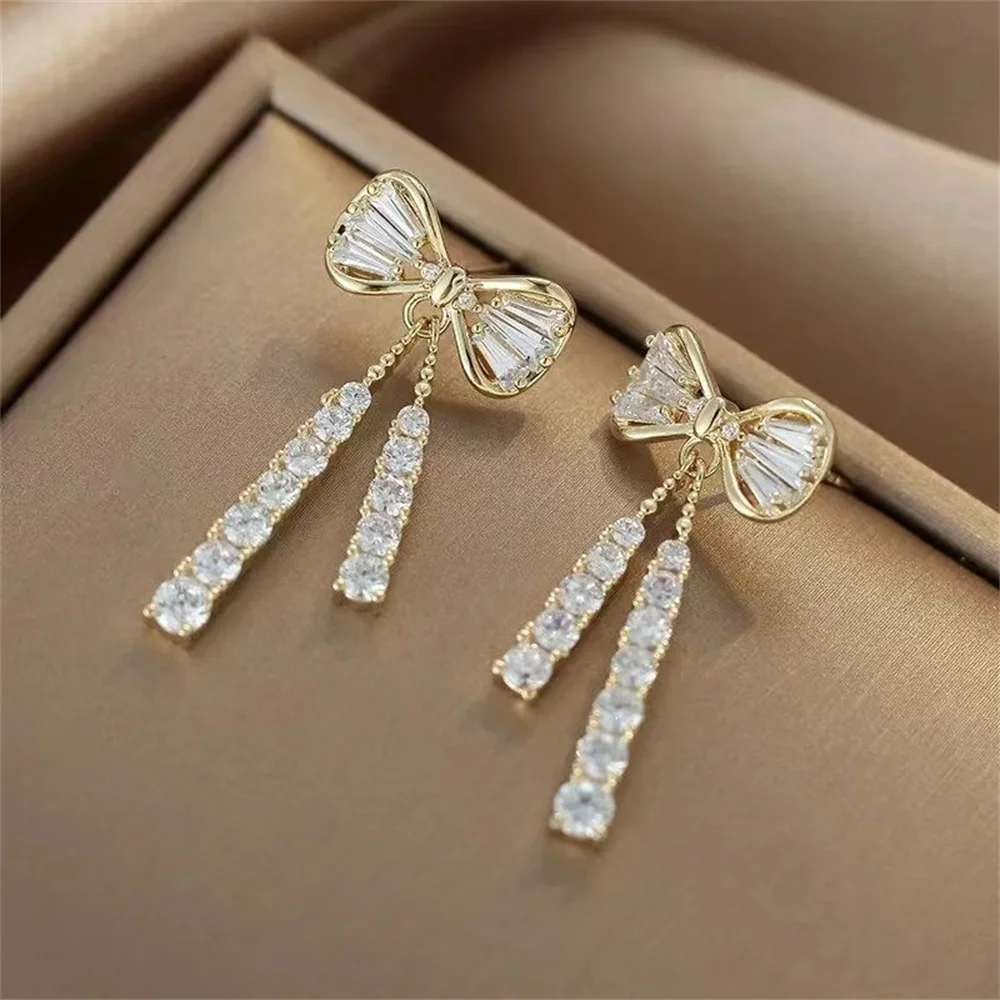 Fashion Bow Crystal Zircon Earrings For Women Trendy Party Jewelry Ear Accessories Valentine's Day Gift thumbnail 4