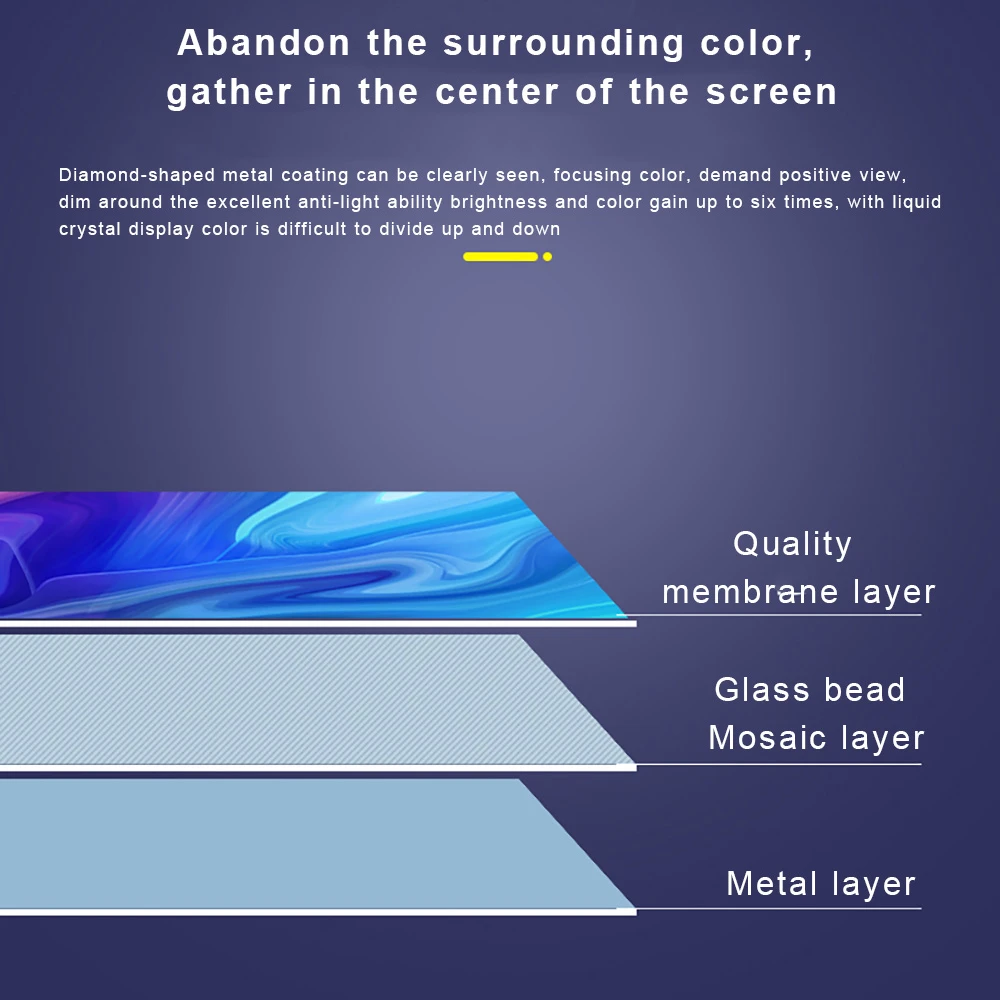 For All Projector Screen Reflective Enhance High Brightness 60 100 120inch Fabric Cloth HD Foldable Projection Portable Curtain thumbnail 3