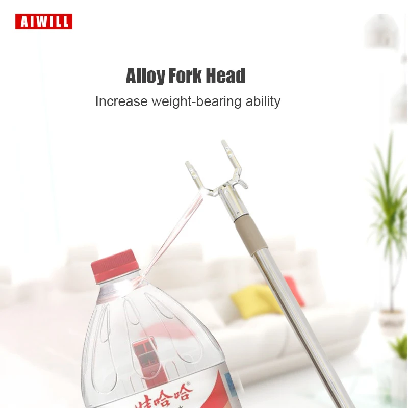 AIWILL Closet Hook Pole Clothes Picking Rod Take Clothes Drying Dressing Reacher Stick Clothesline Reaching Clothing Reach Pole thumbnail 4