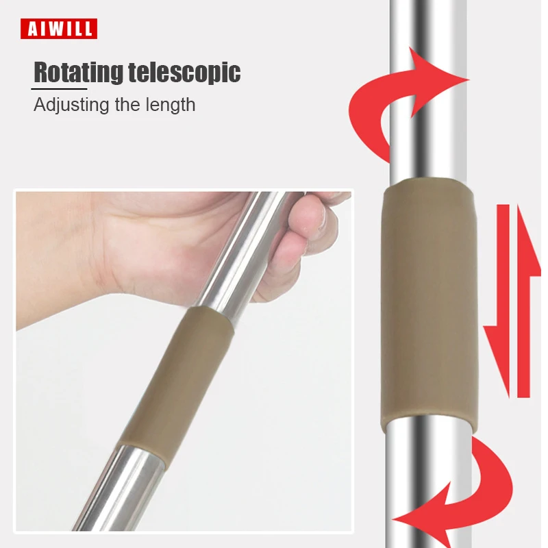 AIWILL Closet Hook Pole Clothes Picking Rod Take Clothes Drying Dressing Reacher Stick Clothesline Reaching Clothing Reach Pole thumbnail 3