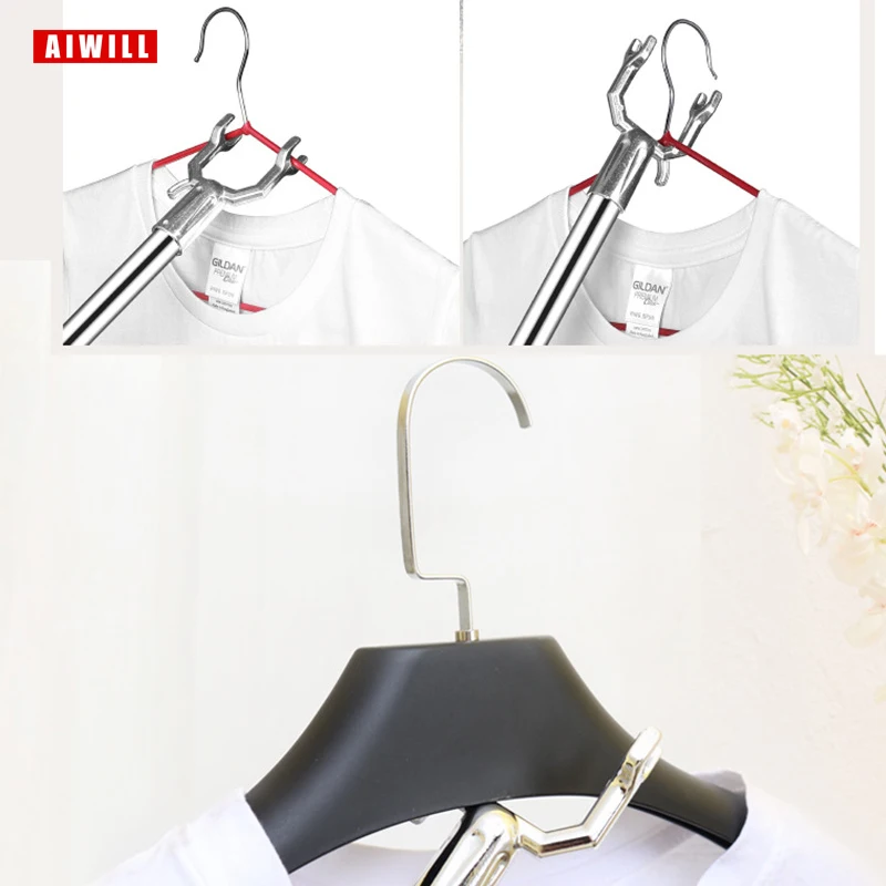 AIWILL Closet Hook Pole Clothes Picking Rod Take Clothes Drying Dressing Reacher Stick Clothesline Reaching Clothing Reach Pole thumbnail 5