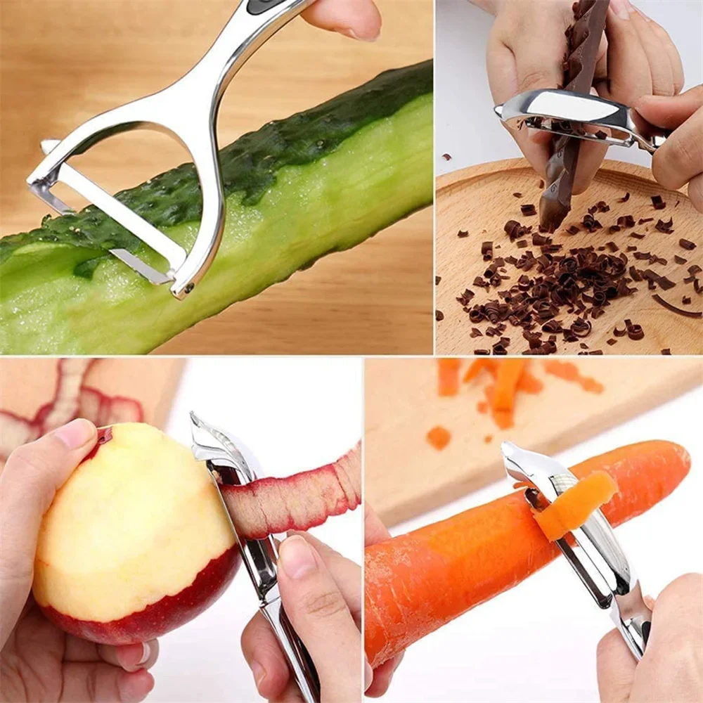 Stainless Steel Vegetable Peeler Potato Peeler Multifunctional Carrot Grater Fruit Tools Kitchen Accessories Gourmet Pelador Bar thumbnail 3