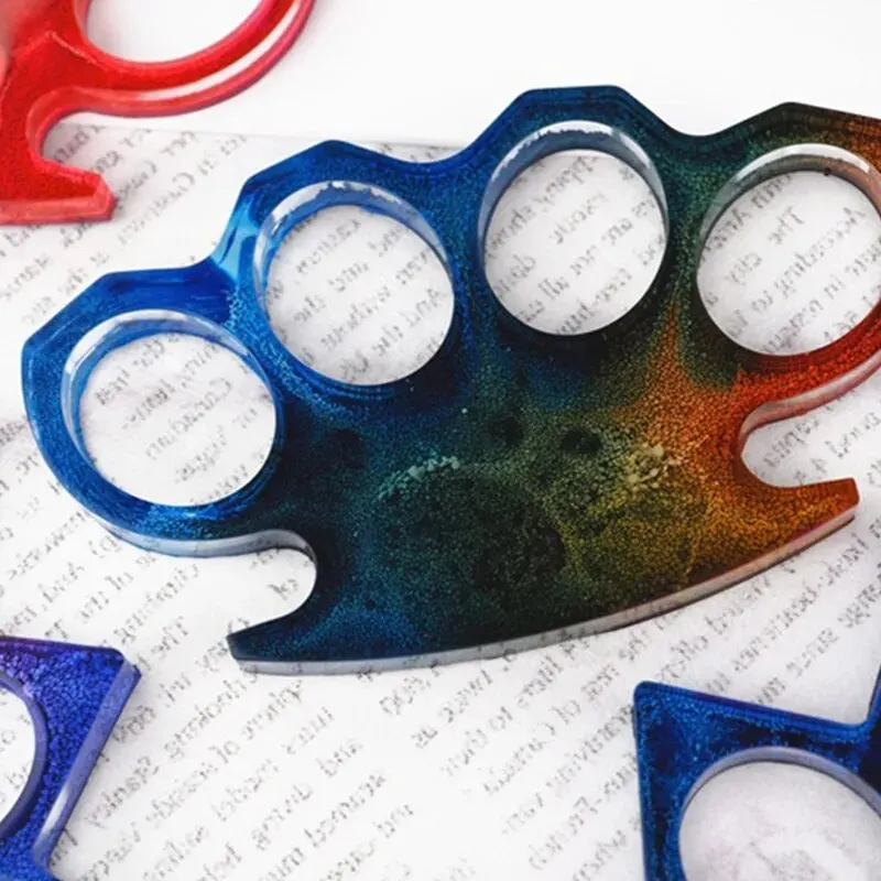 Knuckle Dusters Silicone Mold for Resin Craft (4 Cavity) Self Defense Weapon DIY Resin Mould Supplies Silicone Mold for Resin thumbnail 6