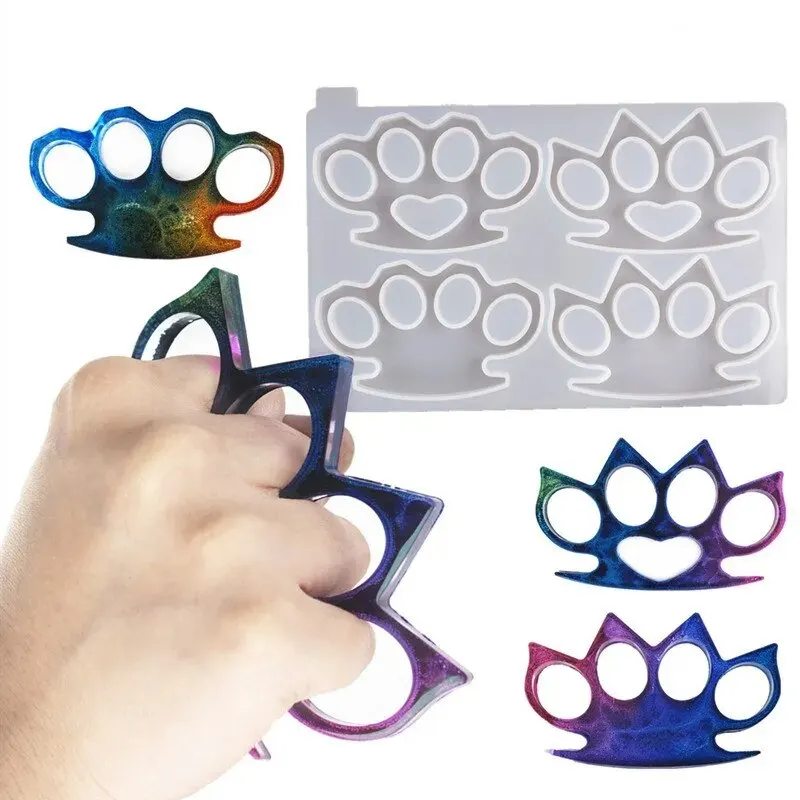 Knuckle Dusters Silicone Mold for Resin Craft (4 Cavity) Self Defense Weapon DIY Resin Mould Supplies Silicone Mold for Resin thumbnail 3