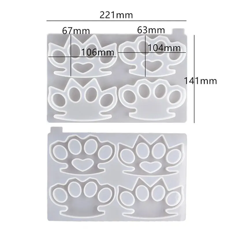 Knuckle Dusters Silicone Mold for Resin Craft (4 Cavity) Self Defense Weapon DIY Resin Mould Supplies Silicone Mold for Resin thumbnail 5