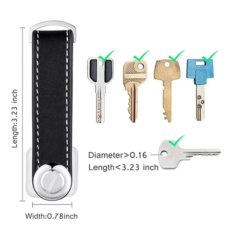 Car Key Pouch Bag Case Wallet Holder Chain Key Wallet Ring Collector Housekeeper Pocket Key Organizer Smart Leather Keychain thumbnail 5