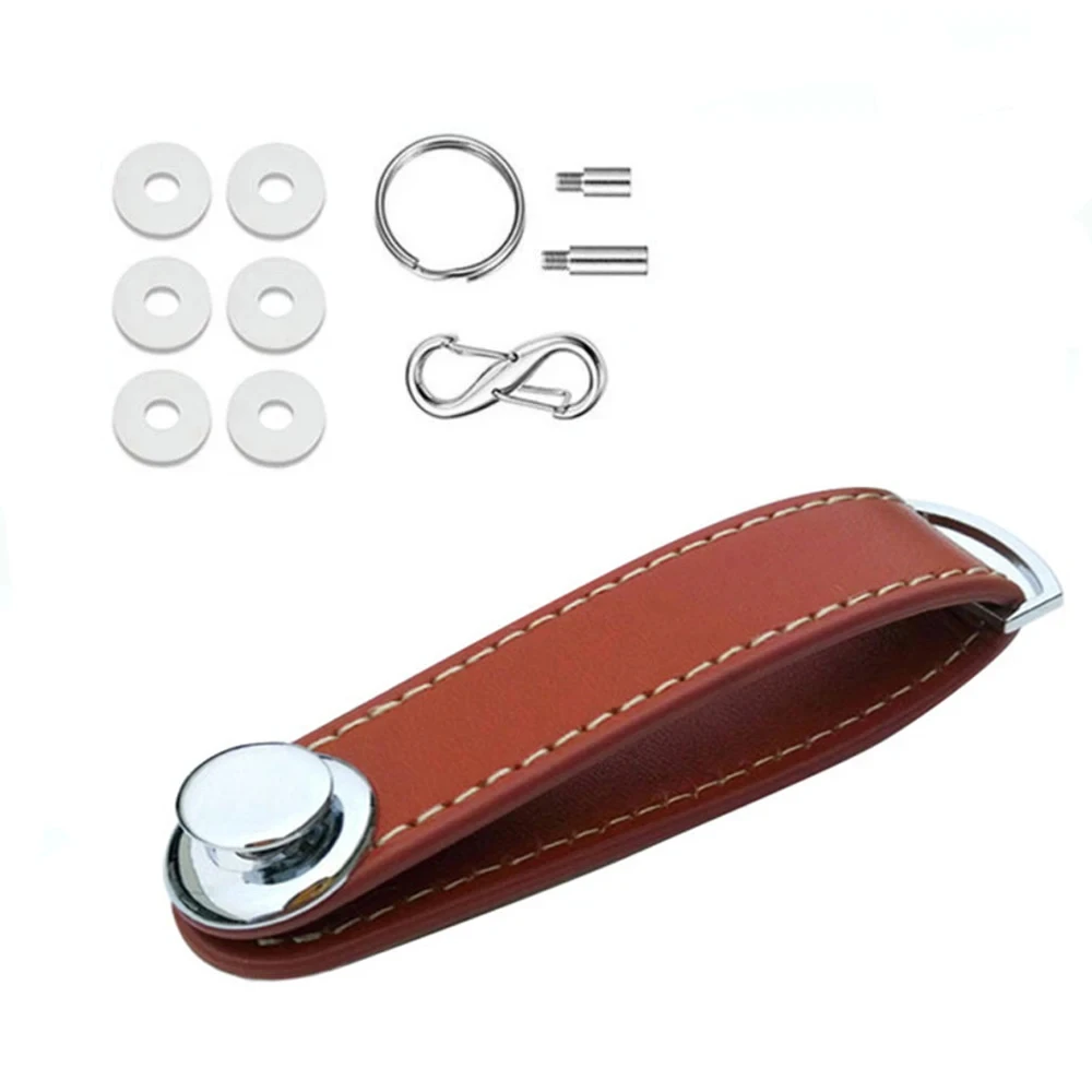 Car Key Pouch Bag Case Wallet Holder Chain Key Wallet Ring Collector Housekeeper Pocket Key Organizer Smart Leather Keychain thumbnail 4