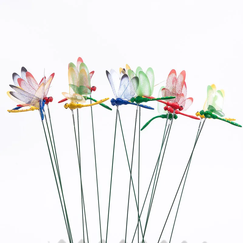 5/10/50pcs Colorful 3D Dragonfly Garden Yard Planter Dragonfly Flower Arrangement Dragonfly Outdoor Decor Flower Pots Decoration thumbnail 2