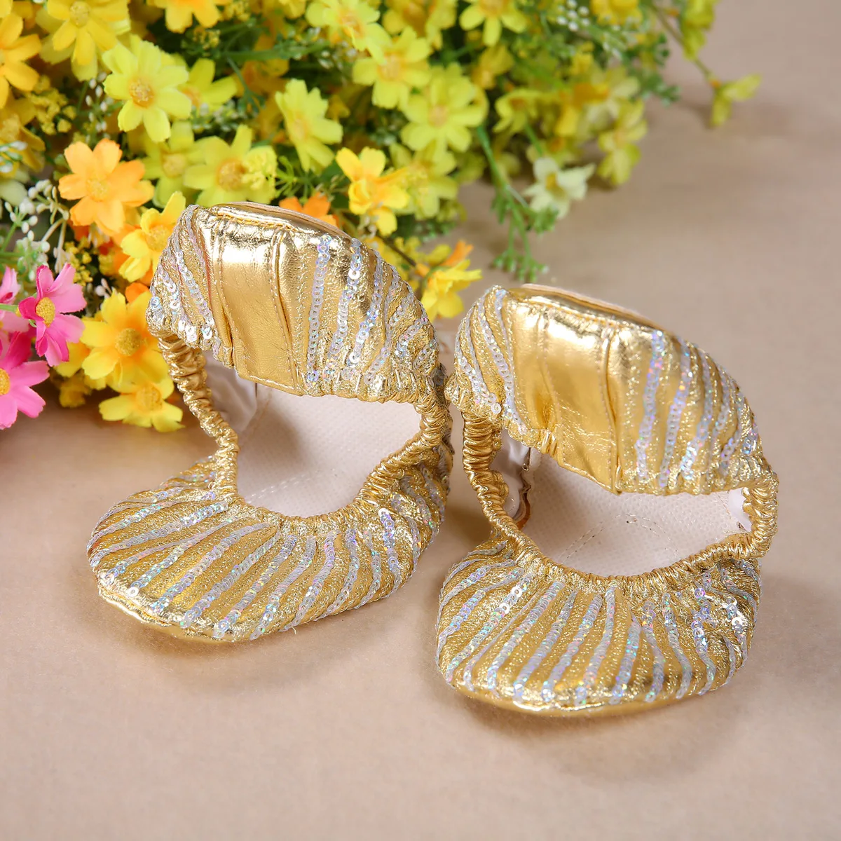 1pair/lot women belly dance shoes belly dance accessories  sequins shoes soft thumbnail 4