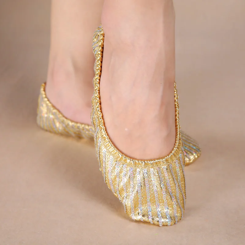 1pair/lot women belly dance shoes belly dance accessories  sequins shoes soft thumbnail 2