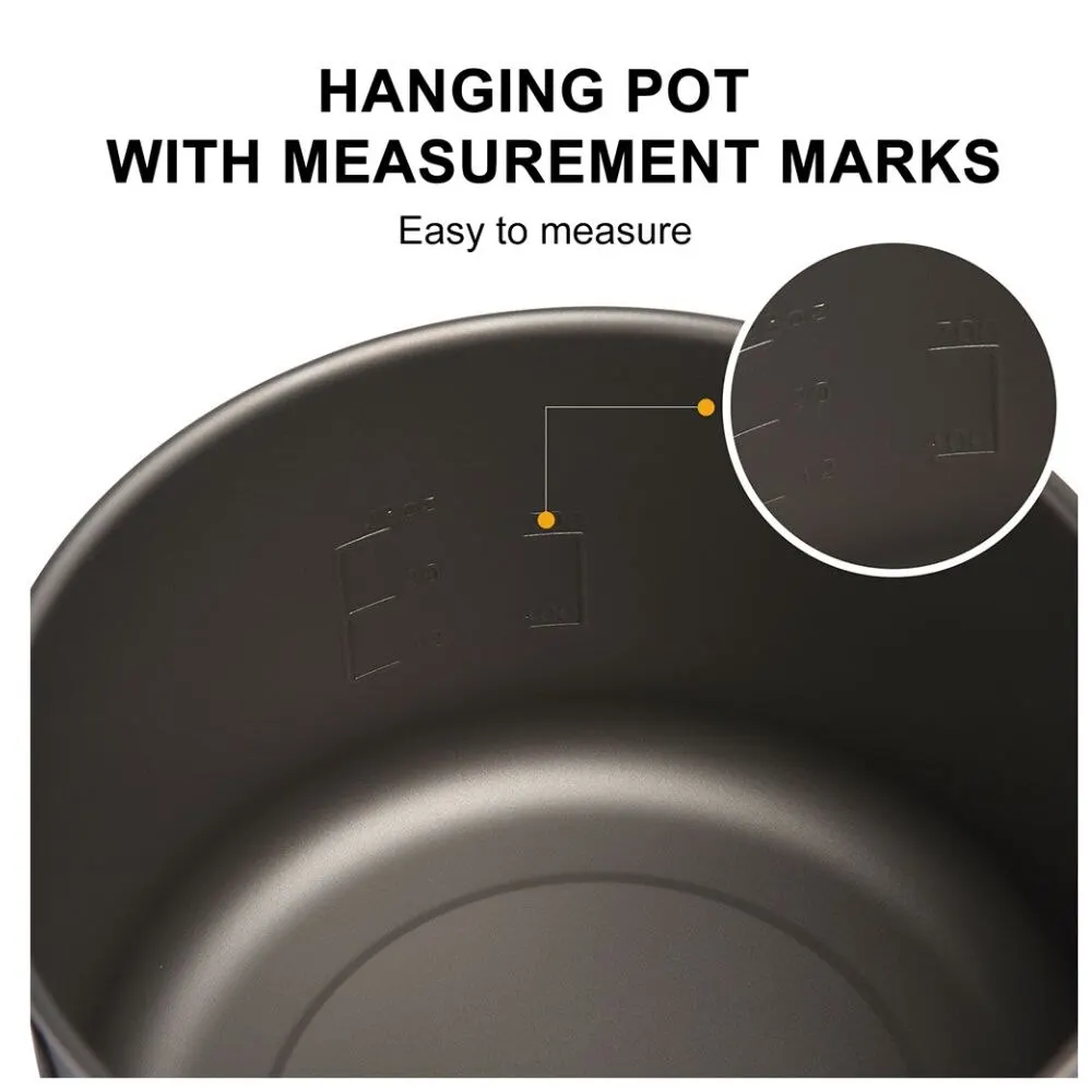 Widesea Camping Tableware Titanium Cookware Set Tourism Cauldron Outdoor Cooking Pot Frying Pan Picnic Kitchen Hiking Trekking thumbnail 6