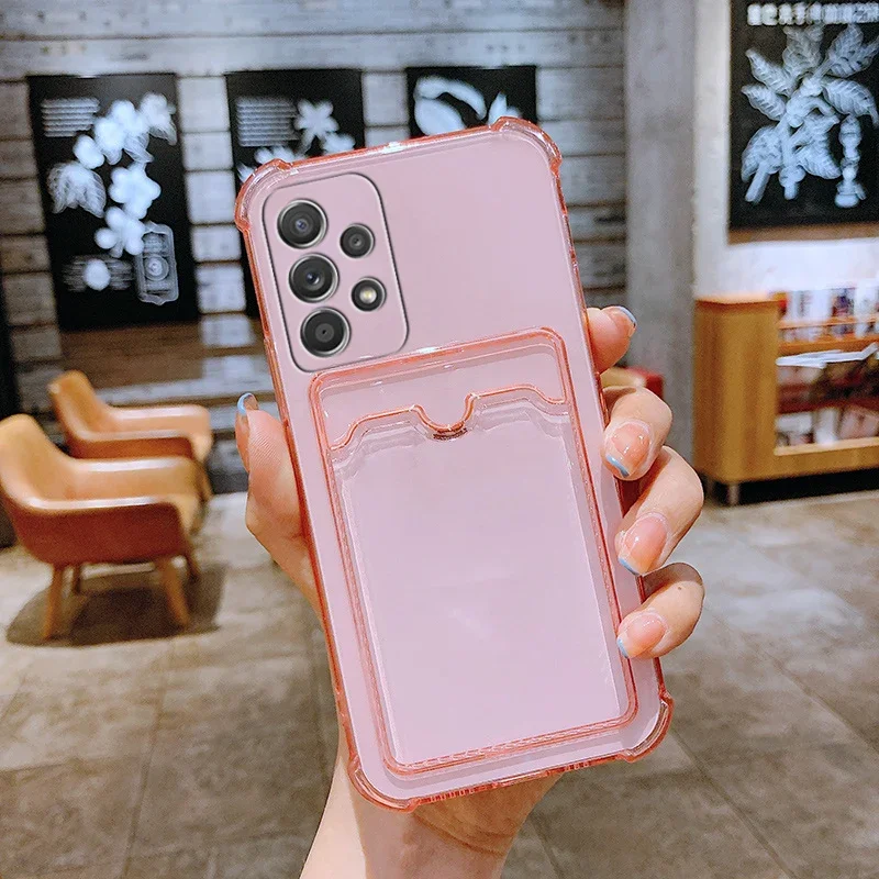 Luxury Card Holder Wallet Clear Case For Samsung Galaxy A14 A15 S24 S23 S22 S21 S20 A25 A23 A55 A35 A52 A54 A33 A12 5G TPU Cover thumbnail 6