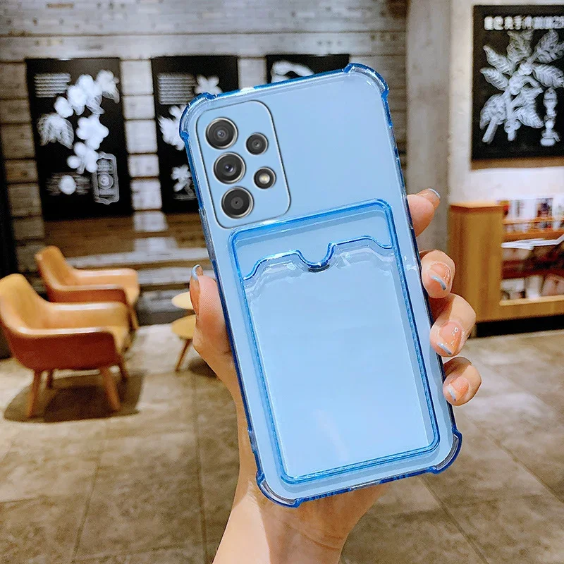Luxury Card Holder Wallet Clear Case For Samsung Galaxy A14 A15 S24 S23 S22 S21 S20 A25 A23 A55 A35 A52 A54 A33 A12 5G TPU Cover thumbnail 2