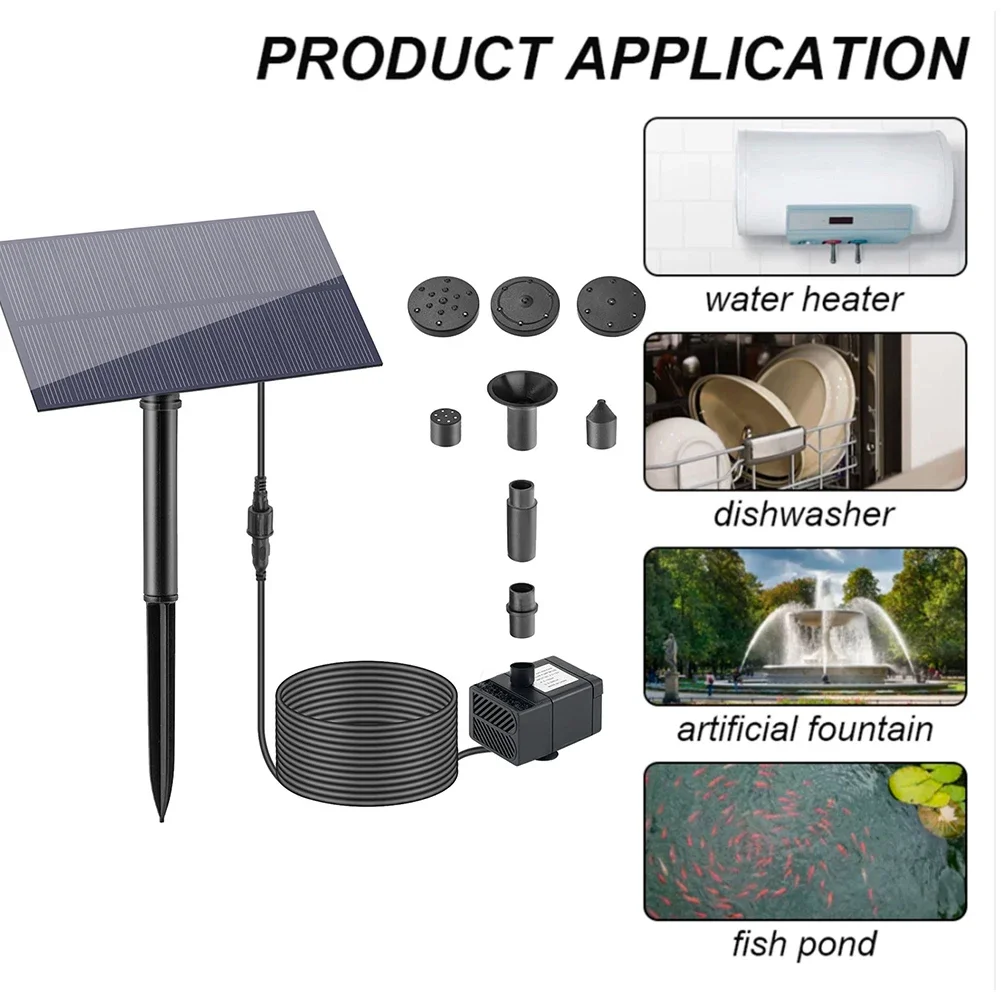 5W 5V Water Fountain Garden Decoration with Stake Solar Power Panel Water Pump Watering System Energy Saving Kits for Fish Tank thumbnail 3