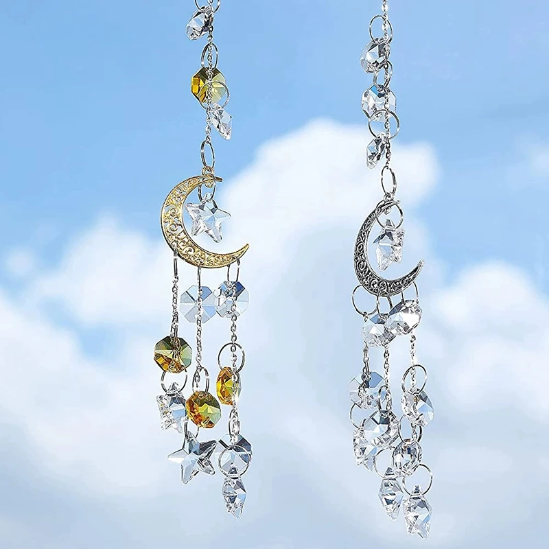 Suncatcher Crystal Wind Chimes Suncatcher Crystal Hanging Pendant Wind Chimes Garden Decorations Window Drop Bell Room Decor thumbnail 4