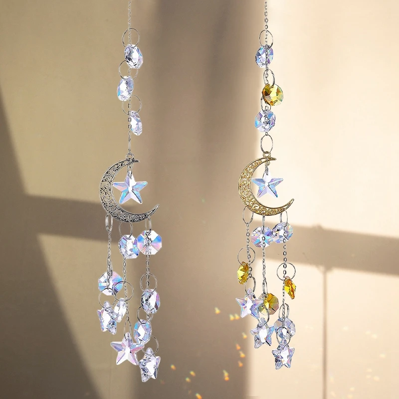 Suncatcher Crystal Wind Chimes Suncatcher Crystal Hanging Pendant Wind Chimes Garden Decorations Window Drop Bell Room Decor thumbnail 3