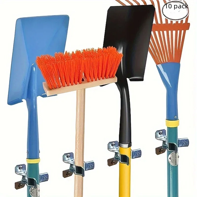 10 Pack Shovel Holder Wall Mount Outdoor Garden Yard Tool Organizer for Garage Shed Organizers and Storage Hooks thumbnail 3
