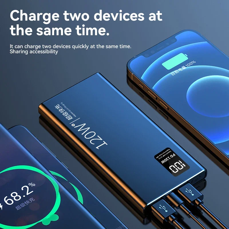 80000mAh Power Bank 120W Super Fast Charging 100% Sufficient Capacity Portable Battery Charger Digital Display For iPhone Xiaomi thumbnail 3