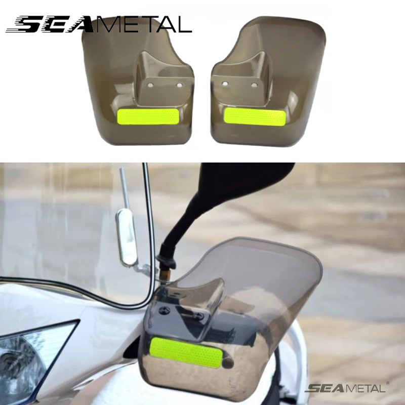 Motorcycle Handlebar Guard Universal Electric Bike Hand Protector With Reflective Strip Anti Wind Handle Bar Guard Accessories