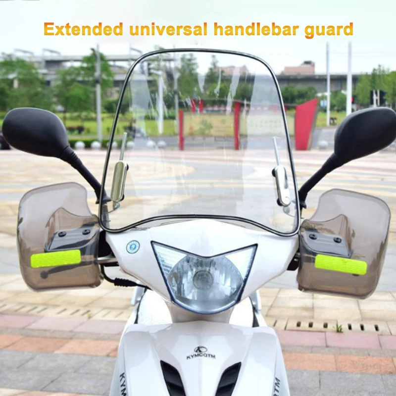 Motorcycle Handlebar Guard Universal Electric Bike Hand Protector With Reflective Strip Anti Wind Handle Bar Guard Accessories thumbnail 2
