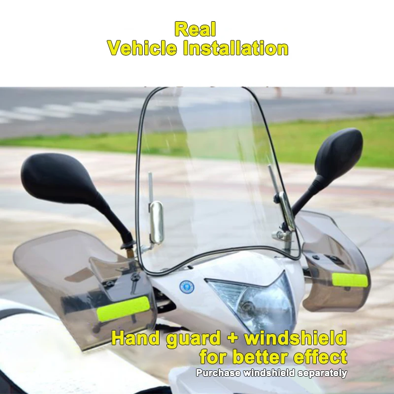 Motorcycle Handlebar Guard Universal Electric Bike Hand Protector With Reflective Strip Anti Wind Handle Bar Guard Accessories thumbnail 4