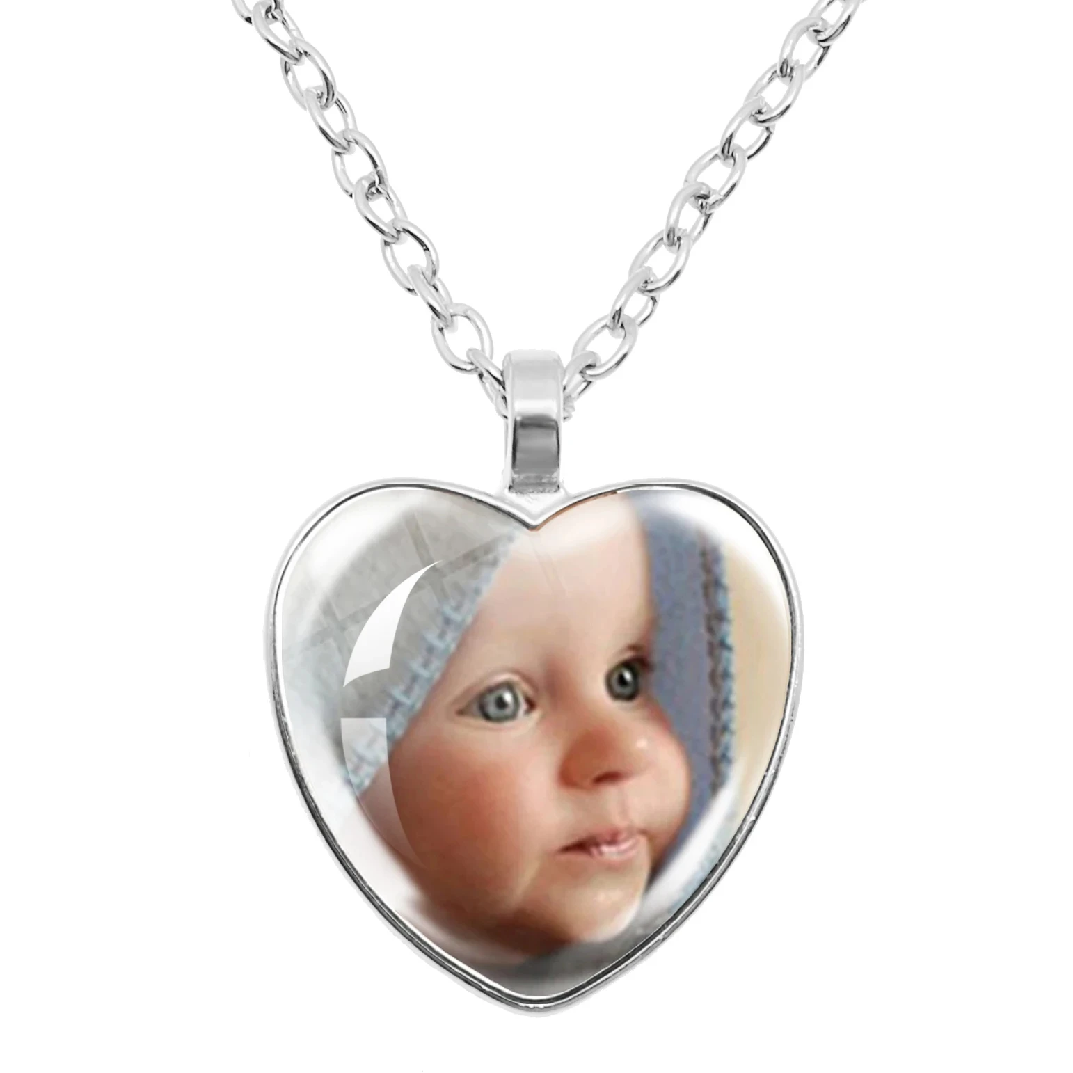 Personalized Custom Heart Shape Necklace Photo Mum Dad Baby Children Grandpa Parents Custom Gift For Family Anniversary Gift thumbnail 3