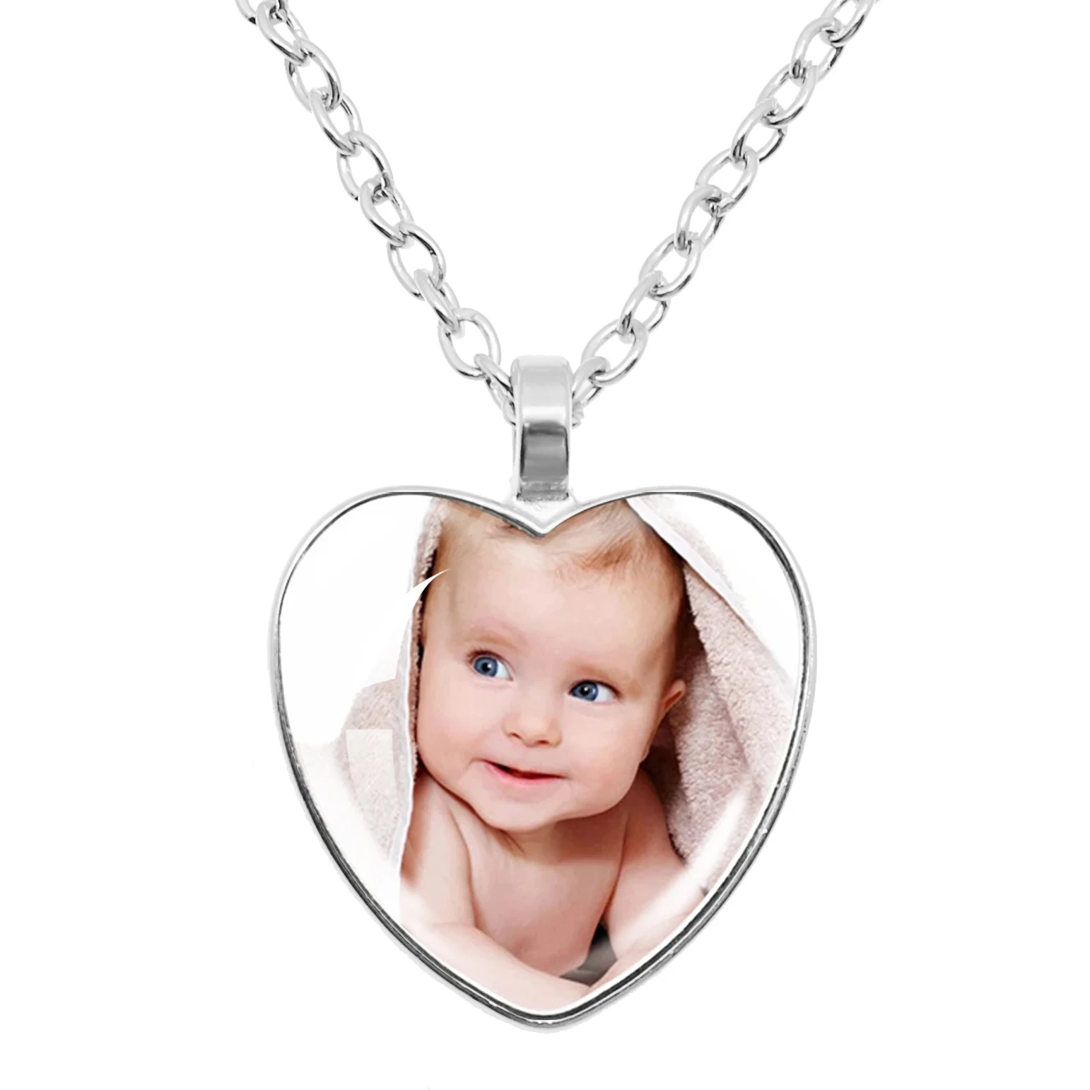 Personalized Custom Heart Shape Necklace Photo Mum Dad Baby Children Grandpa Parents Custom Gift For Family Anniversary Gift thumbnail 2