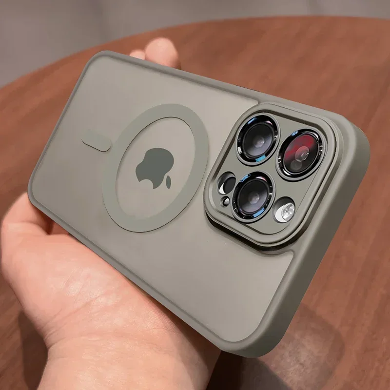Lens Protector Matte Translucent Armor Shockproof Case For iPhone 17 16 15 14 13 12 11 Pro Max For Magsafe Wireless Charge Cover thumbnail 4