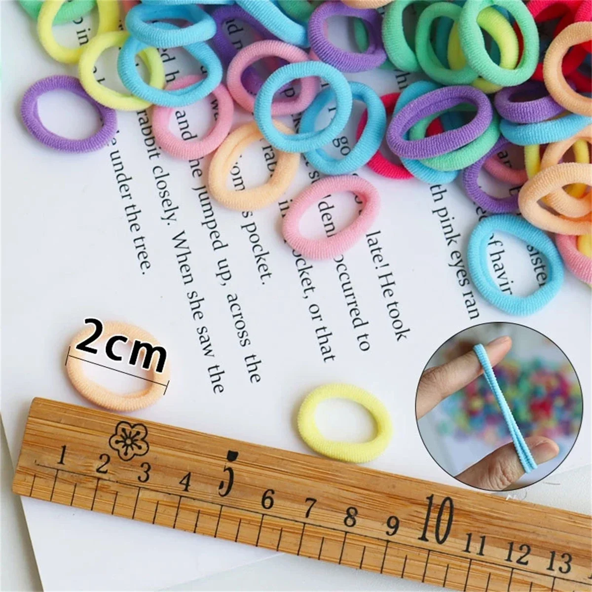500/200/100PCS Colorful Basic Nylon Ealstic Hair Ties for Girls Ponytail Hold Scrunchie Rubber Band Kid Fashion Hair Accessories thumbnail 2