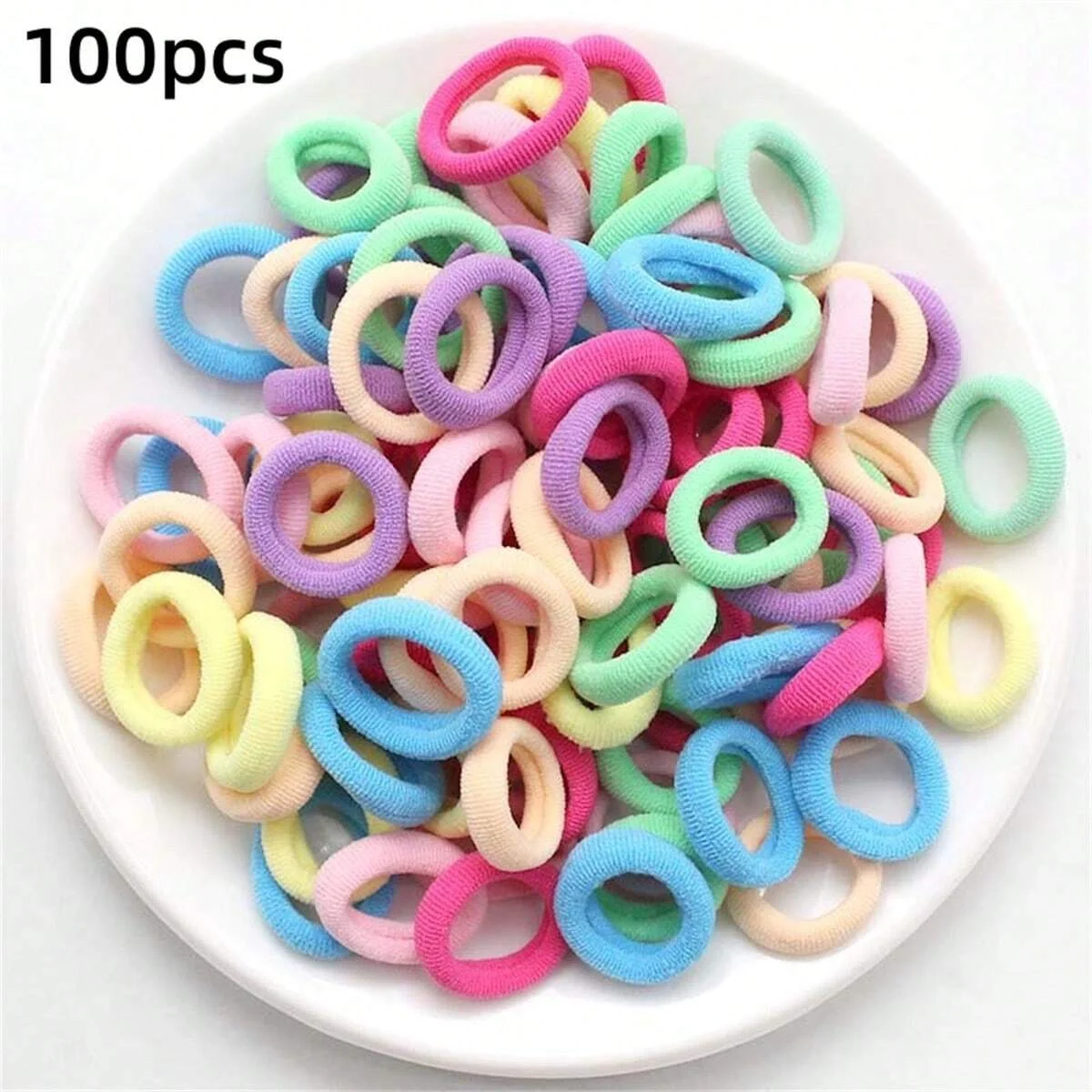 500/200/100PCS Colorful Basic Nylon Ealstic Hair Ties for Girls Ponytail Hold Scrunchie Rubber Band Kid Fashion Hair Accessories thumbnail 3