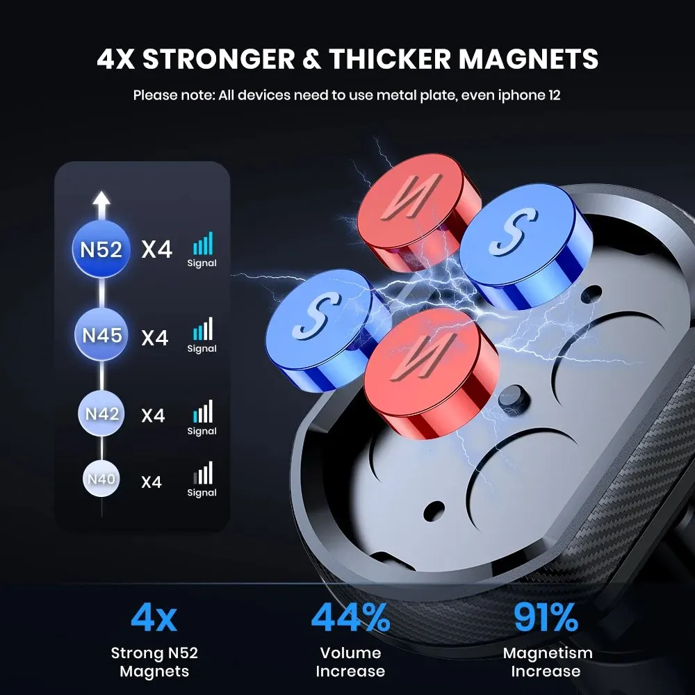 TOPK Magnetic Car Phone Holder,Universal Dashboard Windshield Industrial-Strength Suction Cup Car Phone Mount for All Phones thumbnail 4