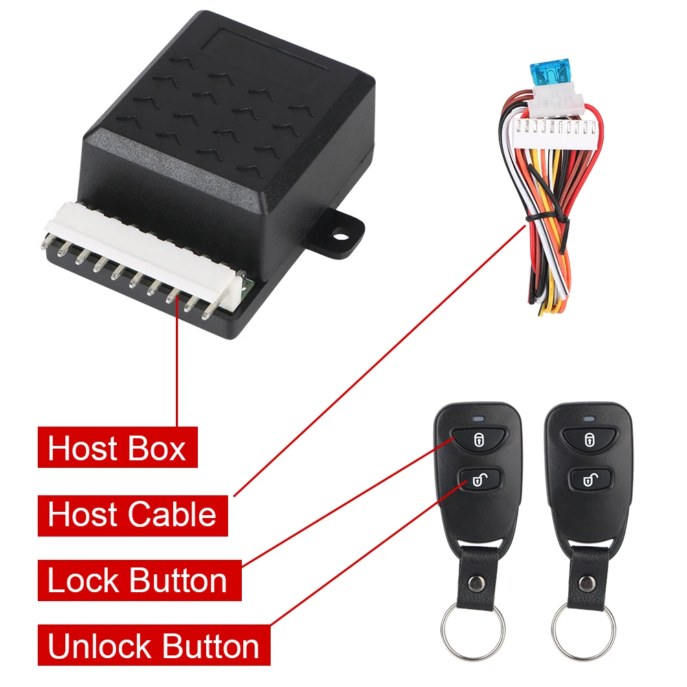 Car Remote Central Door Lock Keyless System 12V Auto Remote Central Kit Remote Control Car Door Window Truck Master Lifter thumbnail 5