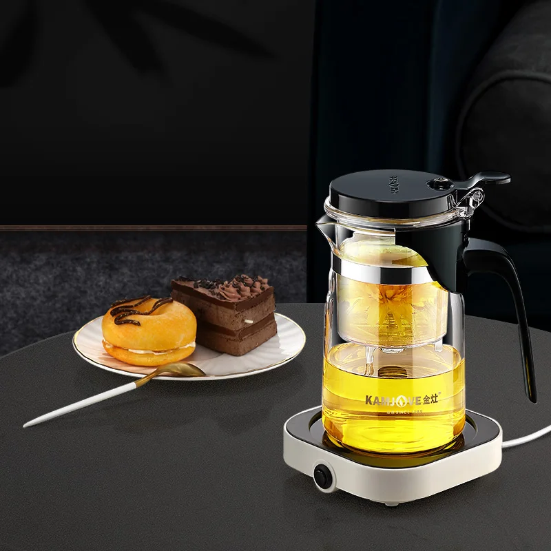 KAMJOVE Teapot Infuser Glass Tea Set One-button Filtering Tea Separation Kettle Tea Coffee Maker Press AUTO-OPEN Art Tea Cup thumbnail 5