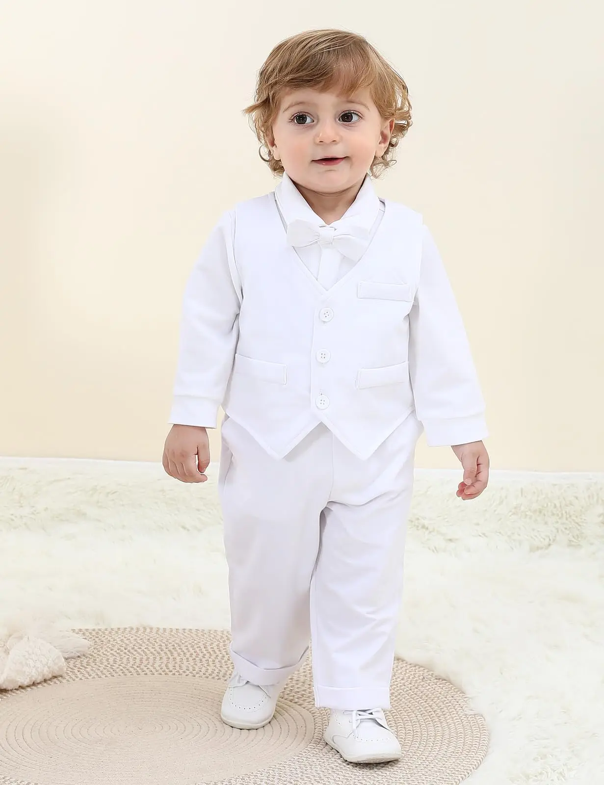 Baby Boys Suit Infant Formal Outfit Wedding 1st Birthday Dress Outfits Newborn Bodysuit Vest  Pants Gentleman Clothes Sets thumbnail 2