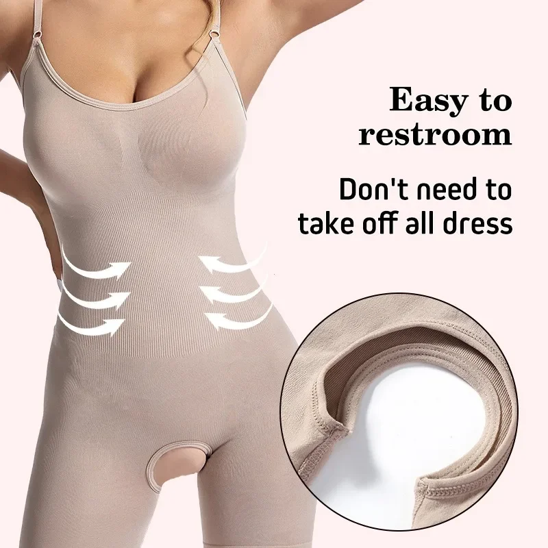 Bodysuit Shapewear Women Full Body Shaper Open Crotch Corset Waist Trainer Shaping Underwear Postpartum Recovery Slimming Sheath thumbnail 4