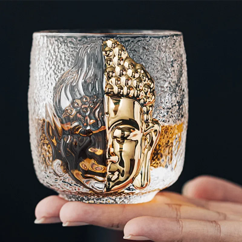 Master Cup Tea Set Luxury Crystal Glass Yinian Buddha Cup Jianzhan Household Cups Teaware Kitchen Dining Bar Home Garden