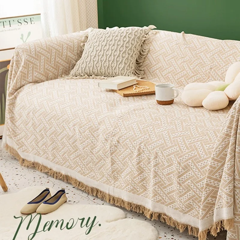 Solid color Sofa Cover Sofa Blanket Sandhair Towel Nordic Simple Sofa Cover Net Red Leisure Blanket Picnic Blanket