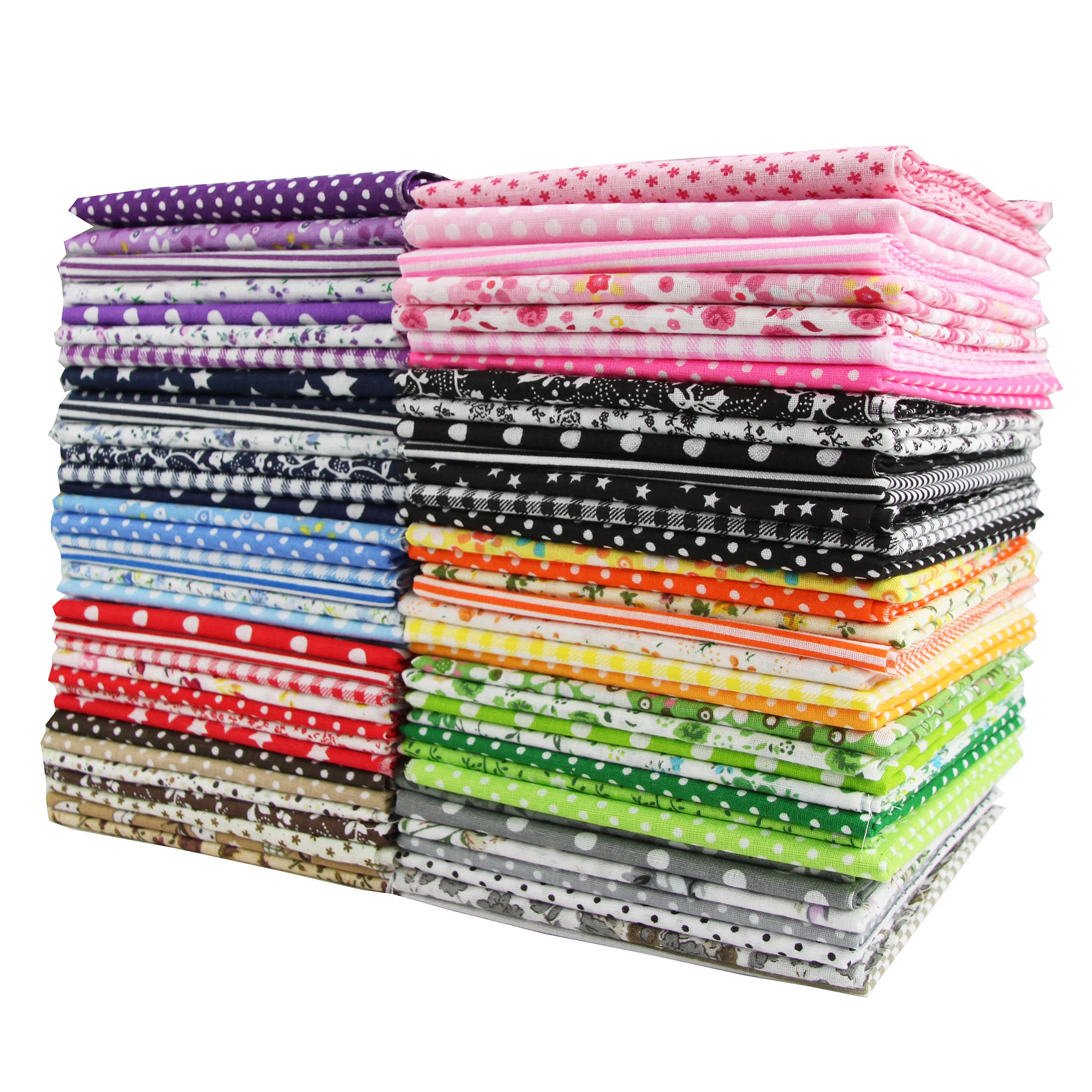 7PCS 25 x 25cm/50 x 50cm Squares Cotton Craft Fabric Cloths for DIY Bundle Patchwork Quilting Sewing Scrapbooking Artcraft thumbnail 2