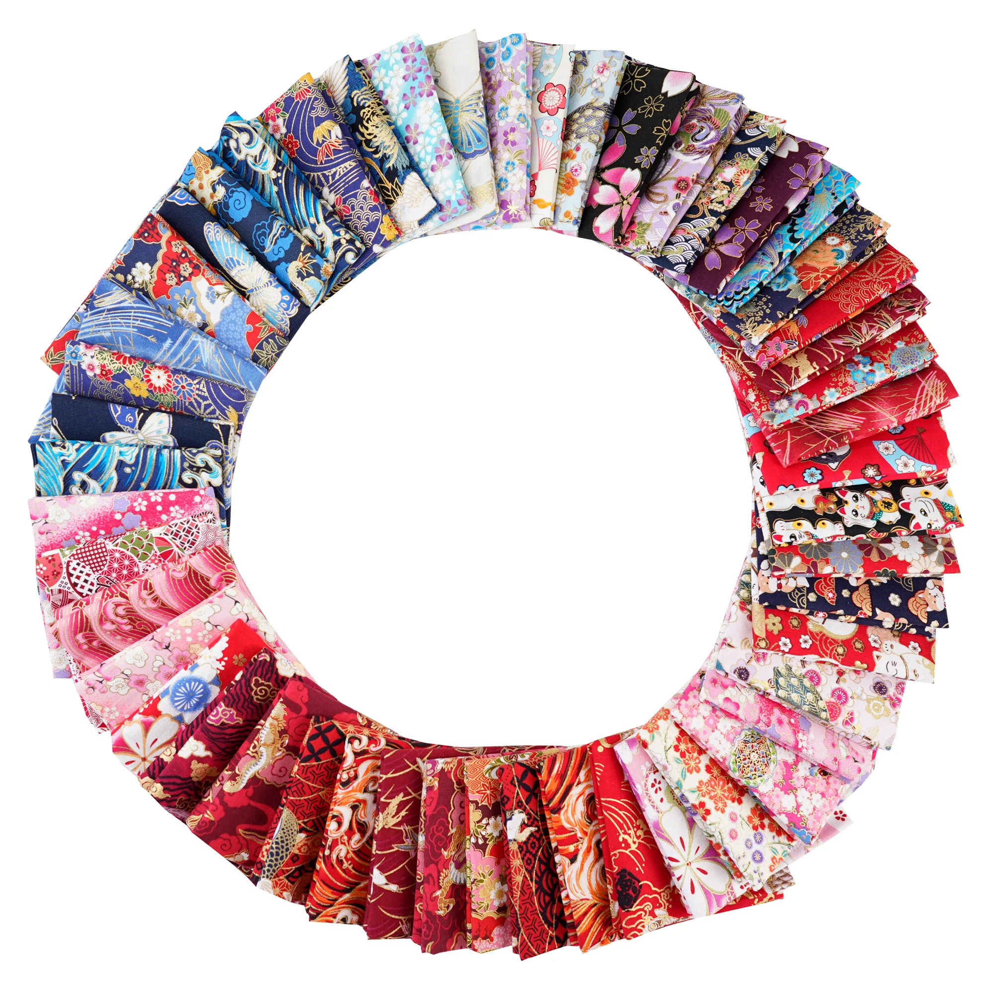5PCS 25 x 25cm/50 x 50cm Squares Cotton Craft Japanese Fabric Cloths for DIY Bundle Patchwork Quilting Sewing Artcraft thumbnail 2