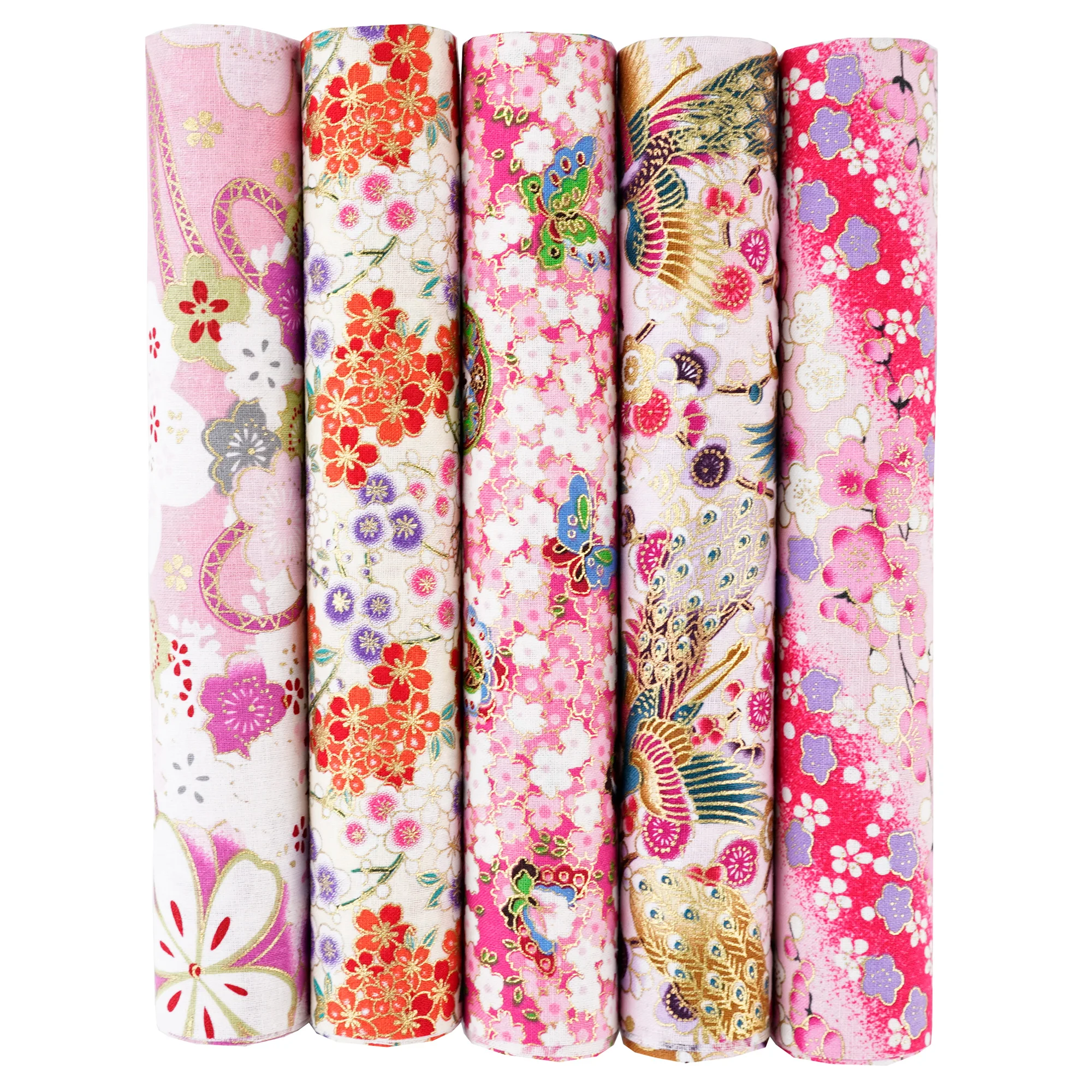 5PCS 25 x 25cm/50 x 50cm Squares Cotton Craft Japanese Fabric Cloths for DIY Bundle Patchwork Quilting Sewing Artcraft thumbnail 4