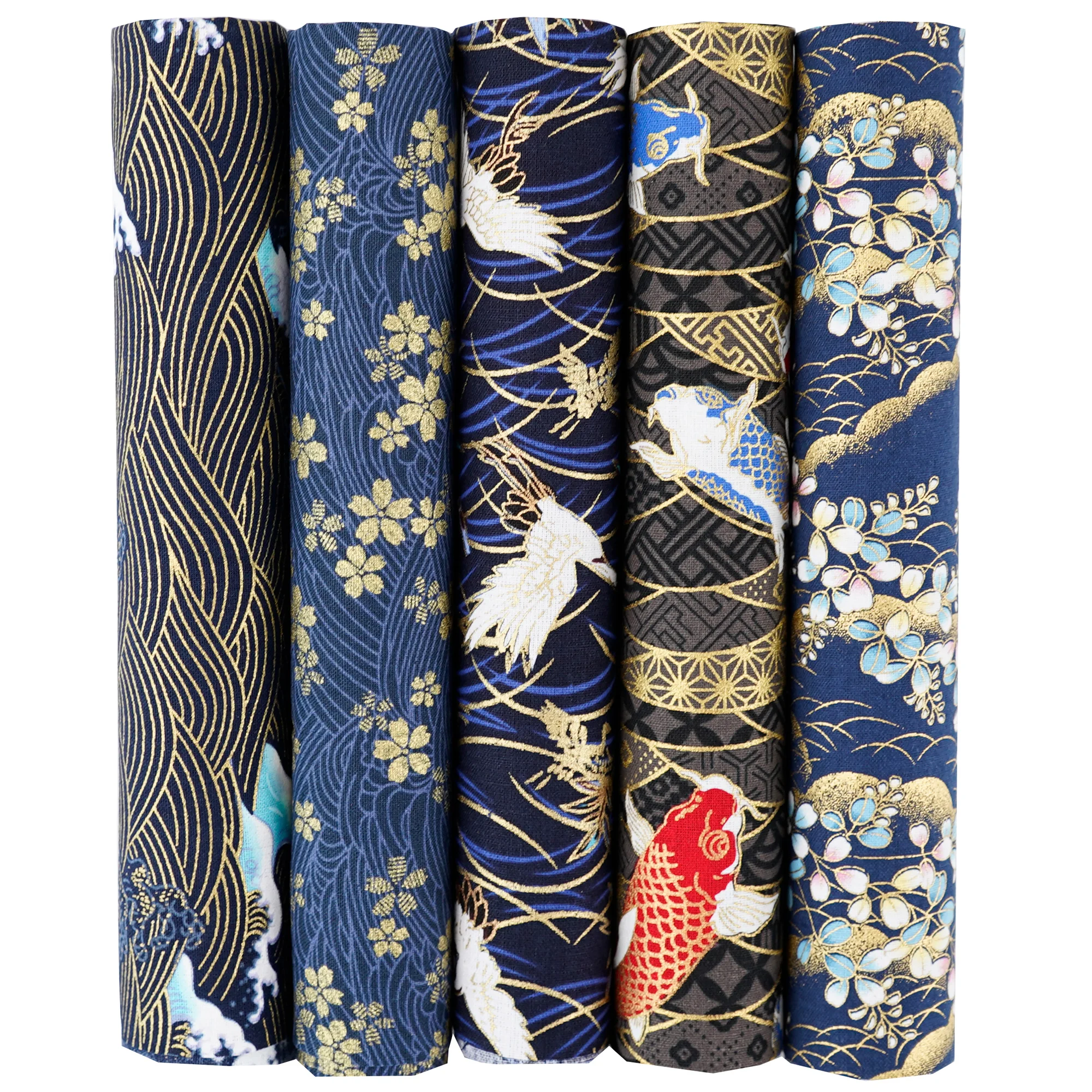 5PCS 25 x 25cm/50 x 50cm Squares Cotton Craft Japanese Fabric Cloths for DIY Bundle Patchwork Quilting Sewing Artcraft thumbnail 3