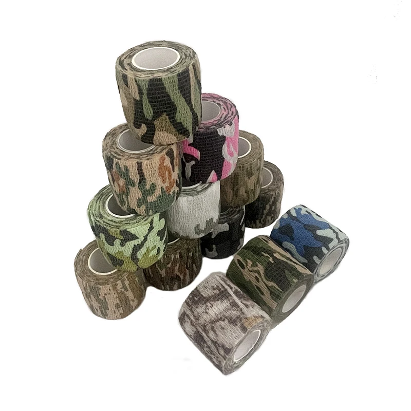 4.5m camouflage elastic winding tape hunting camouflage elastic rubber self-adhesive sports protection knee, finger, ankle sport thumbnail 5