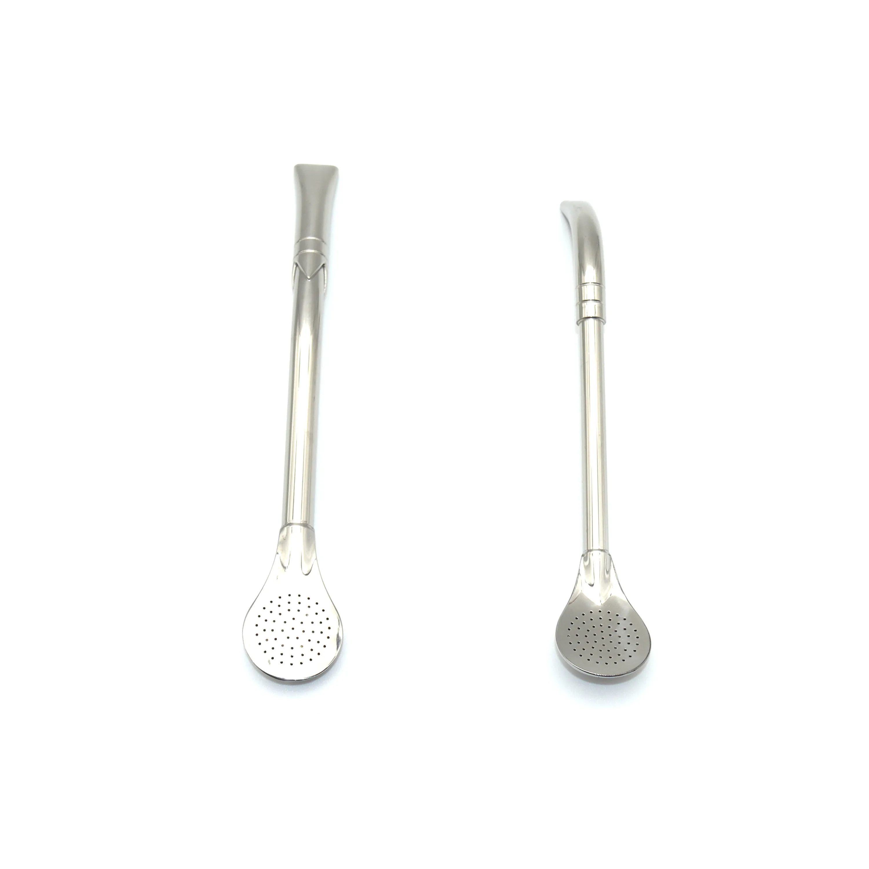 New Stainless Steel 304 Straw Spoon Tea Filter Yerba Mate Bombilla Reusable Coffee Spoons Milk Drinking thumbnail 2